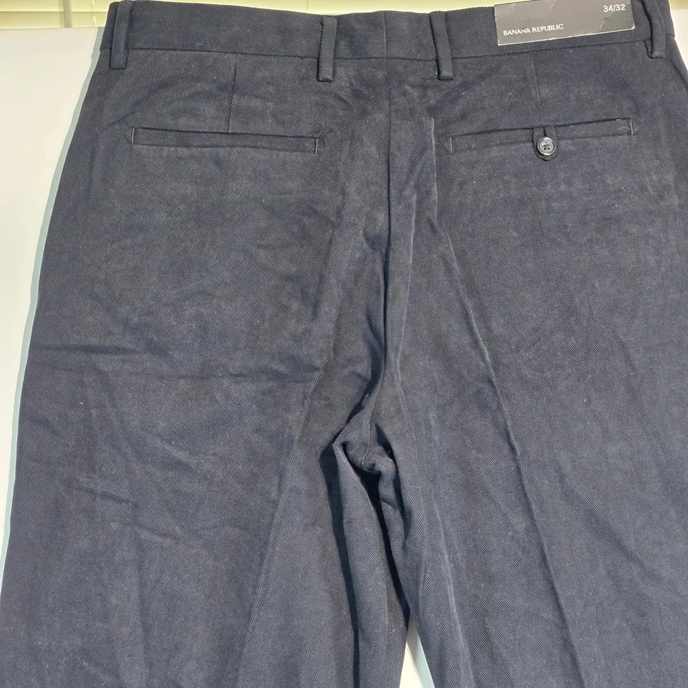 Banana Republic Mens Dress Chino Pants Navy Blue 100% Cotton 34x32 324733